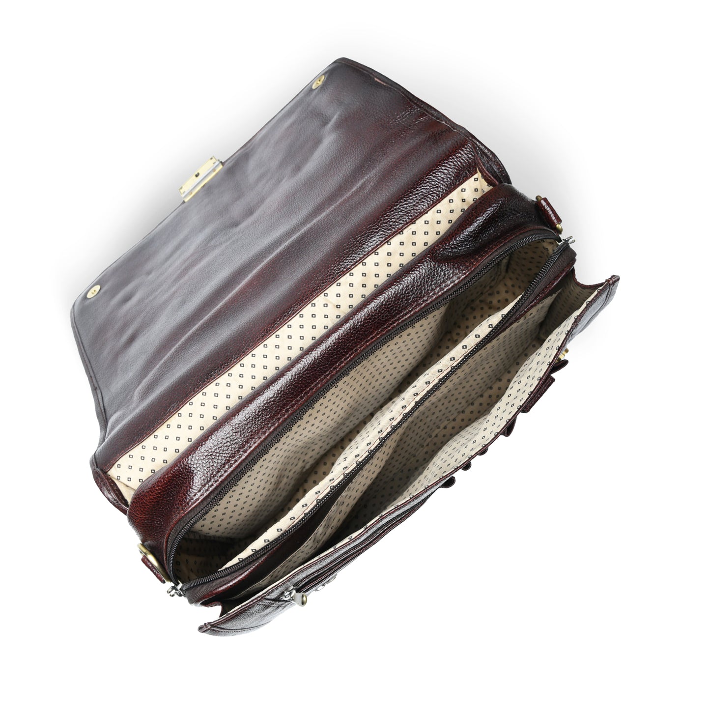 Vintage Leather Briefcase - Dark Brown