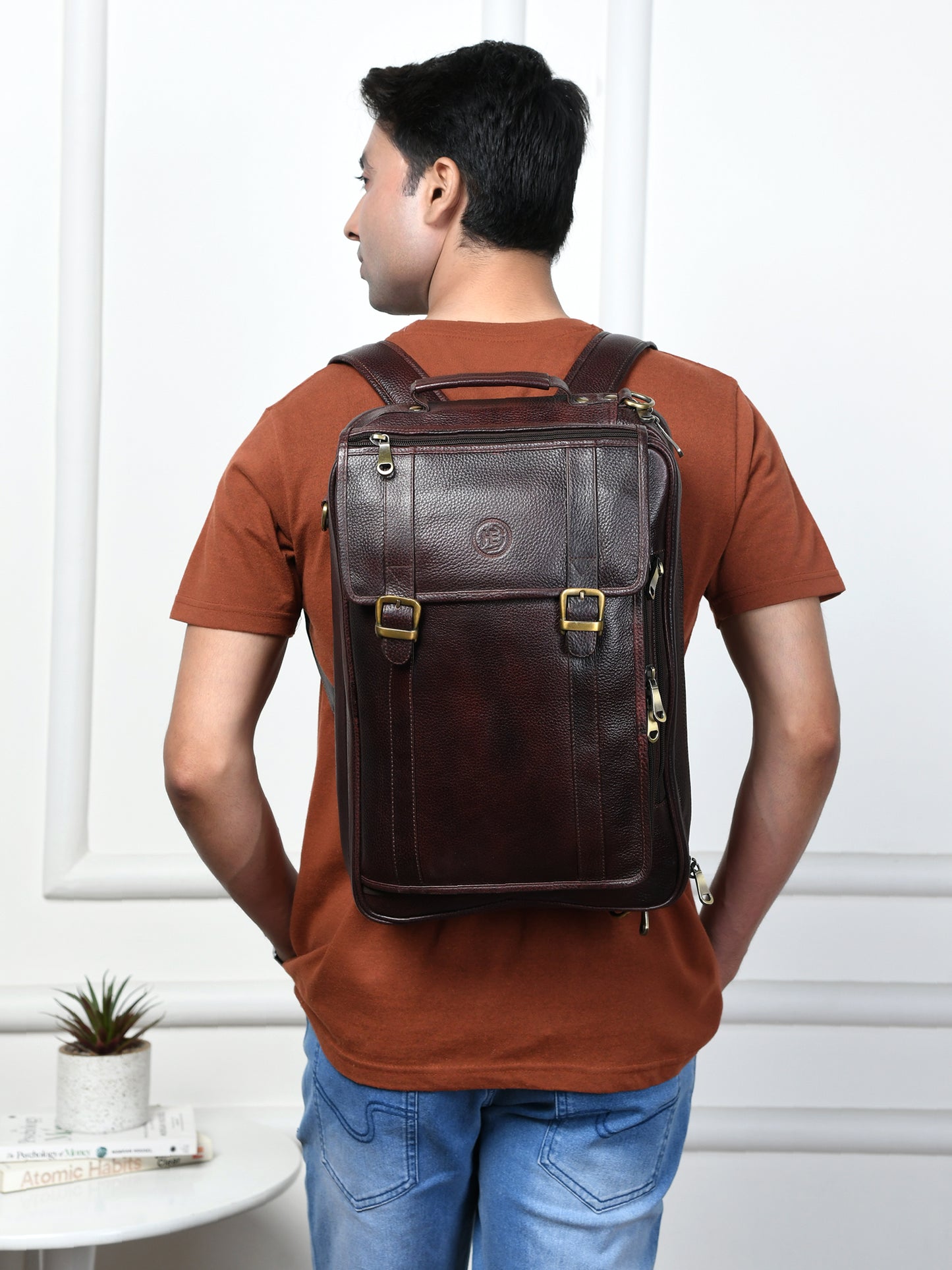 Workation Backpack | 2 in 1 Laptop bag - Maroon Red