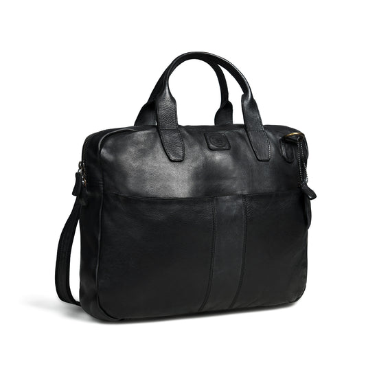 Black Vintage Leather Laptop Bag