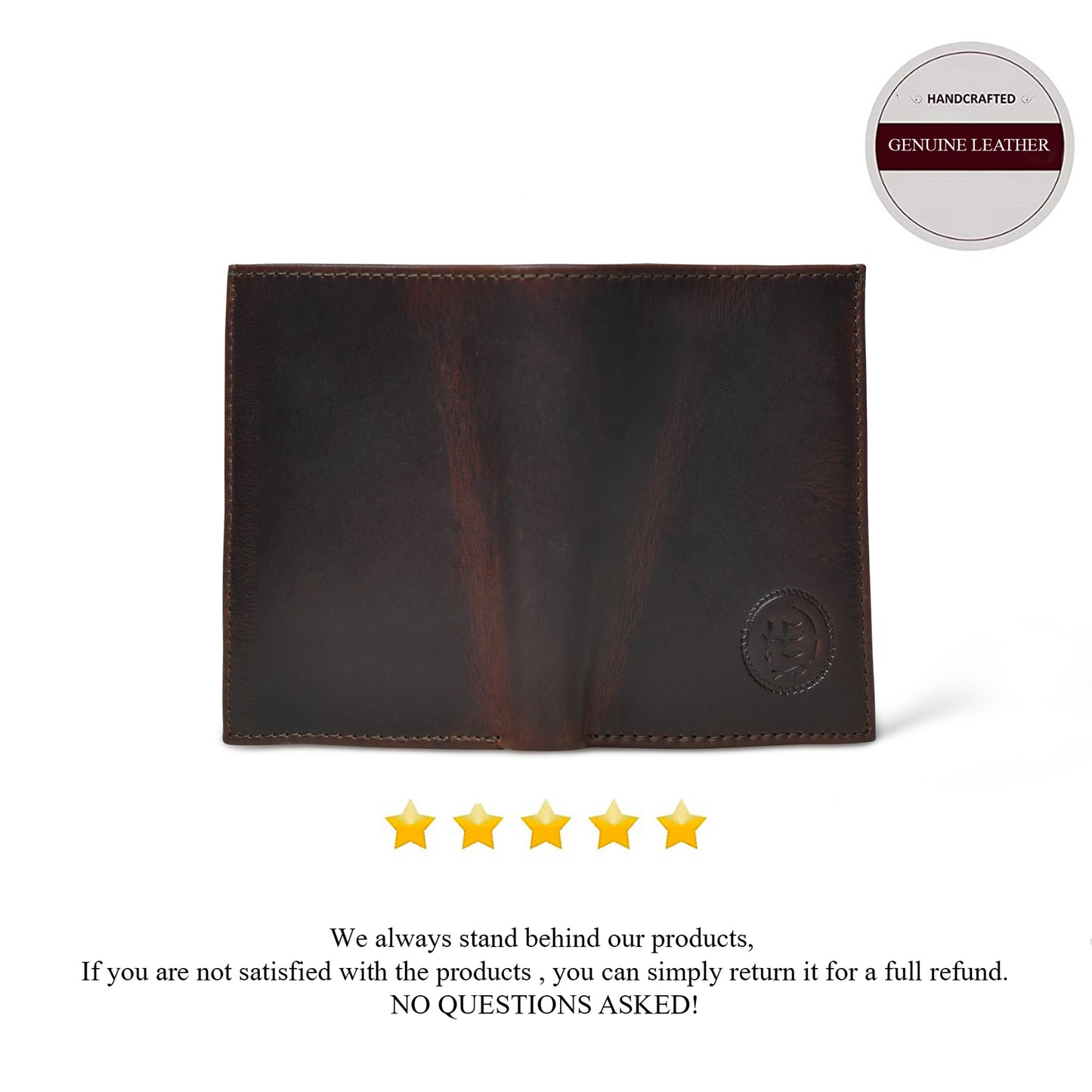 RustFold Leather Wallet - Dark Brown