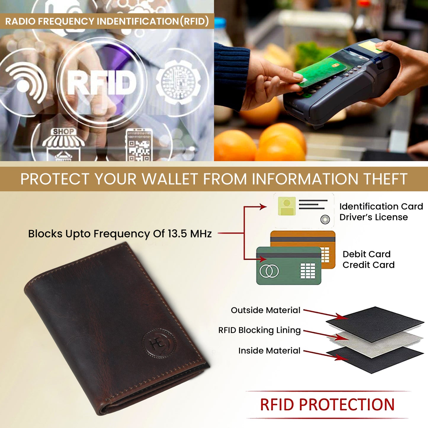 RustFold Leather Wallet - Dark Brown