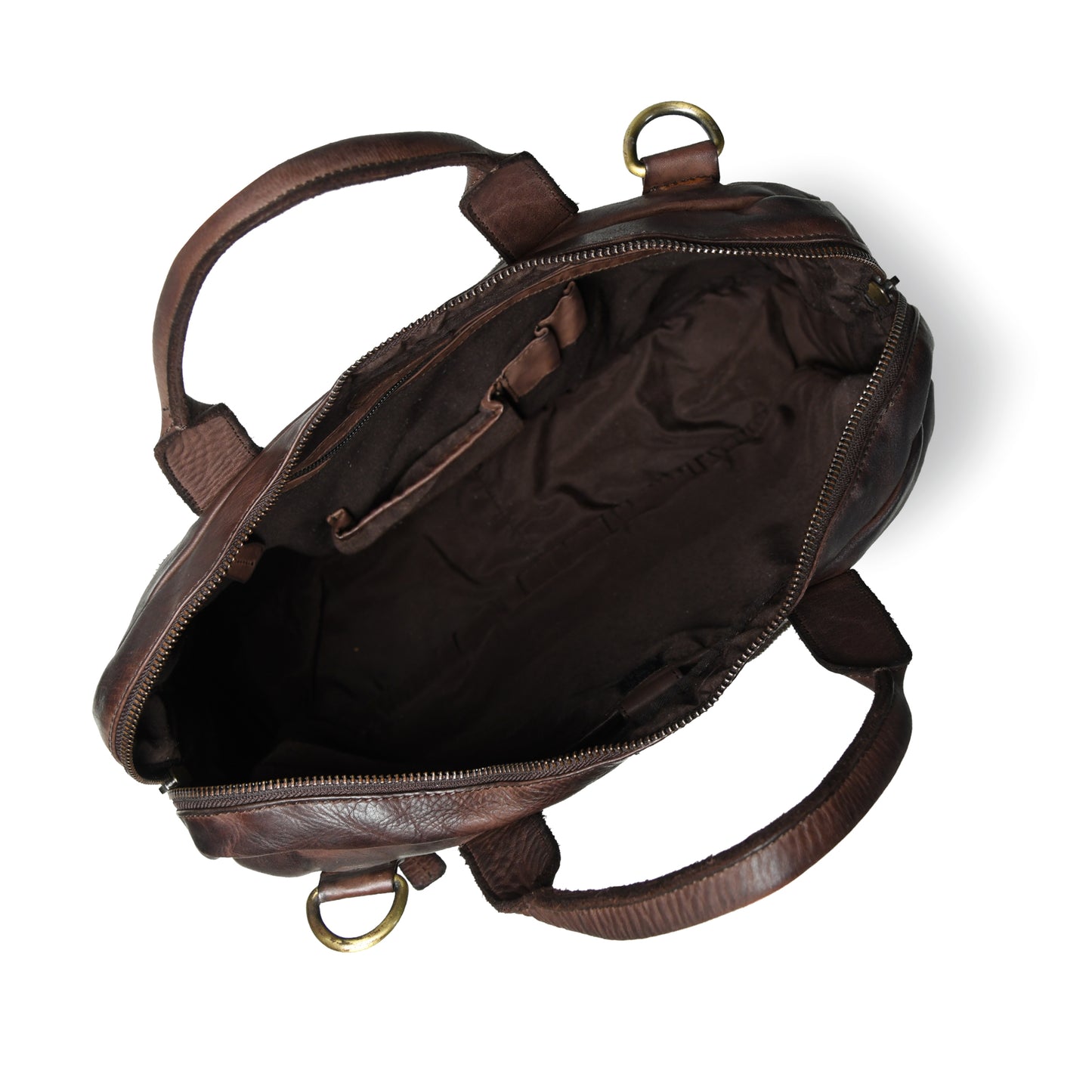 Classic Leather Laptop Bag - Dark Brown