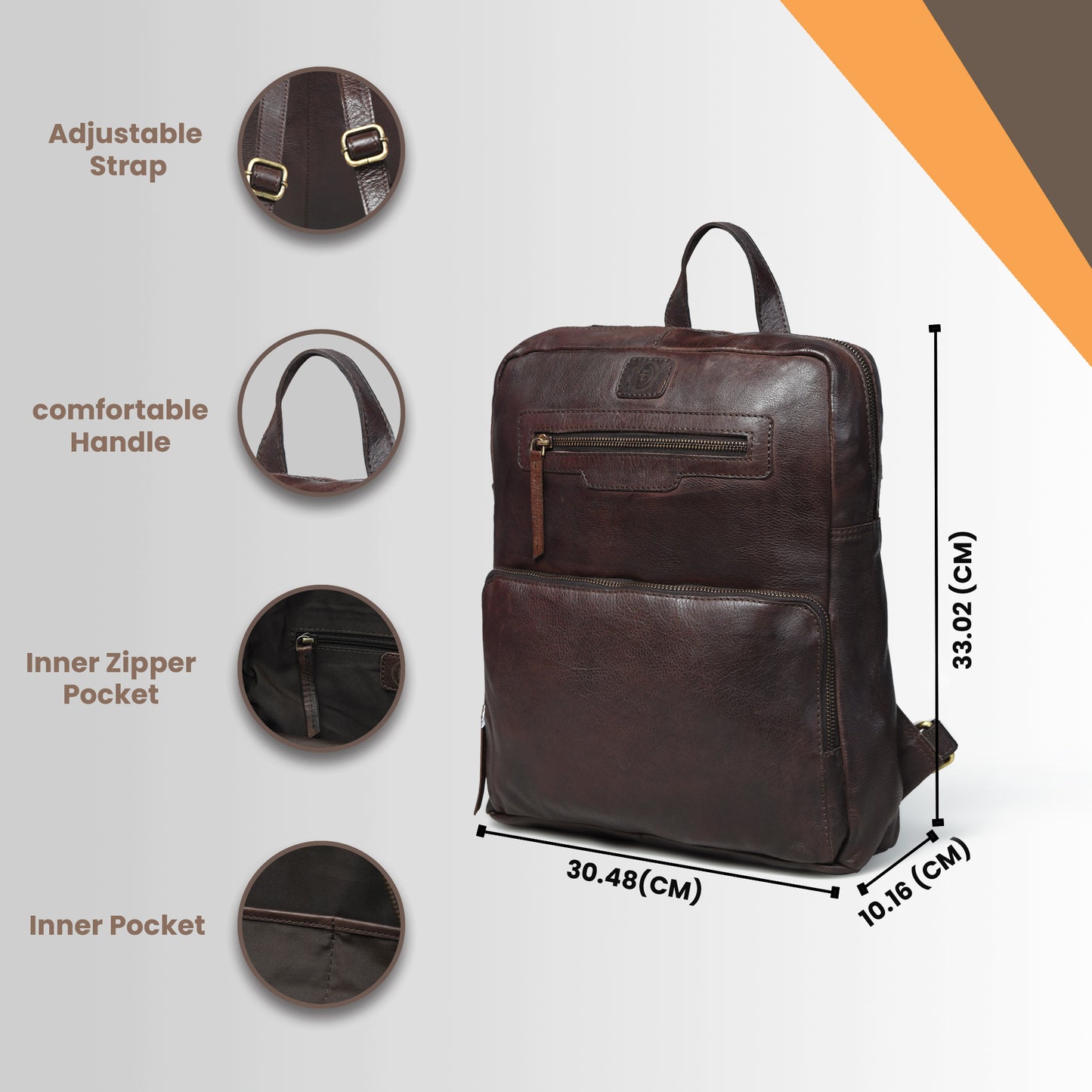 The Ashford - Minimalist Leather Backpack for Men