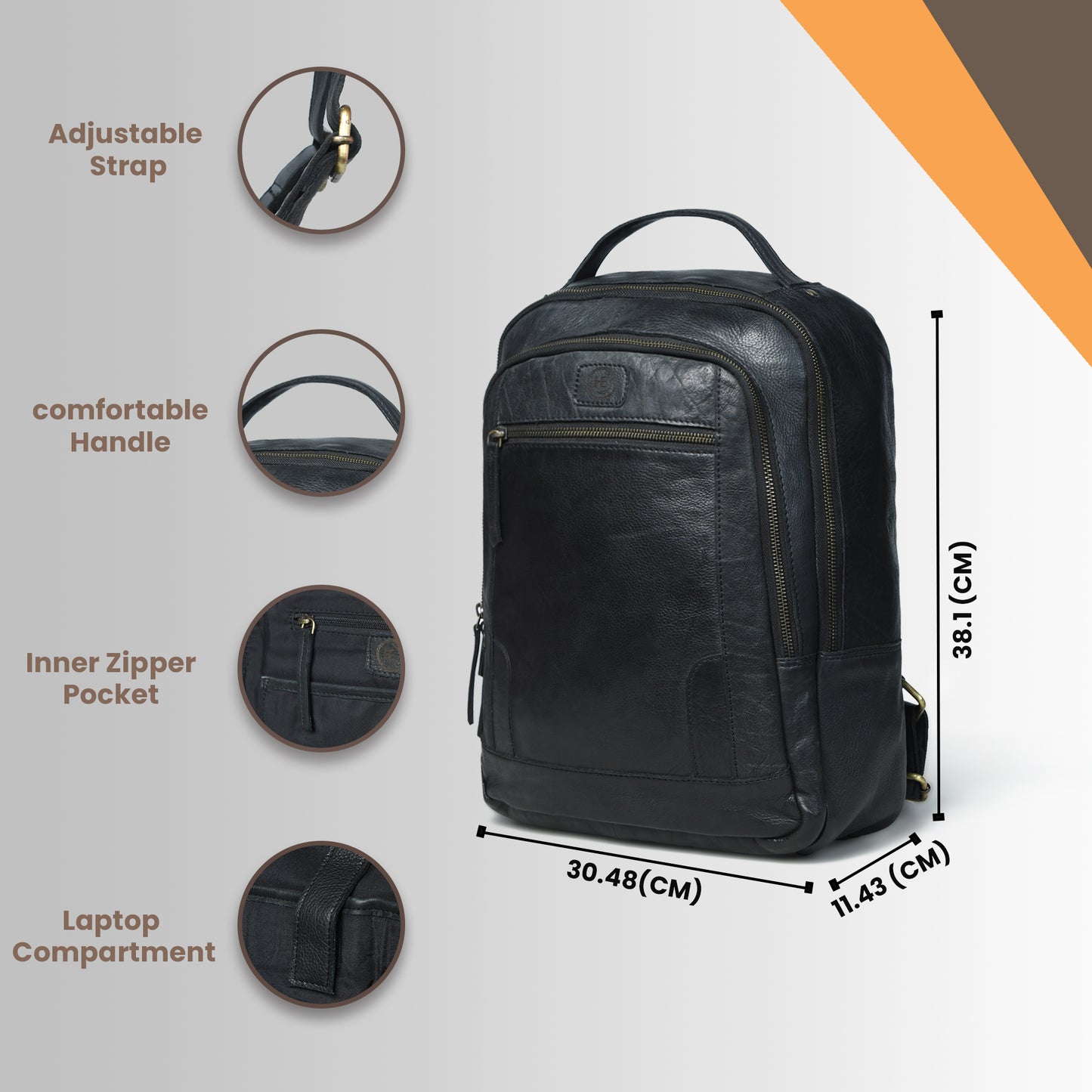 The Voyager - Leather Laptop Backpack for Men