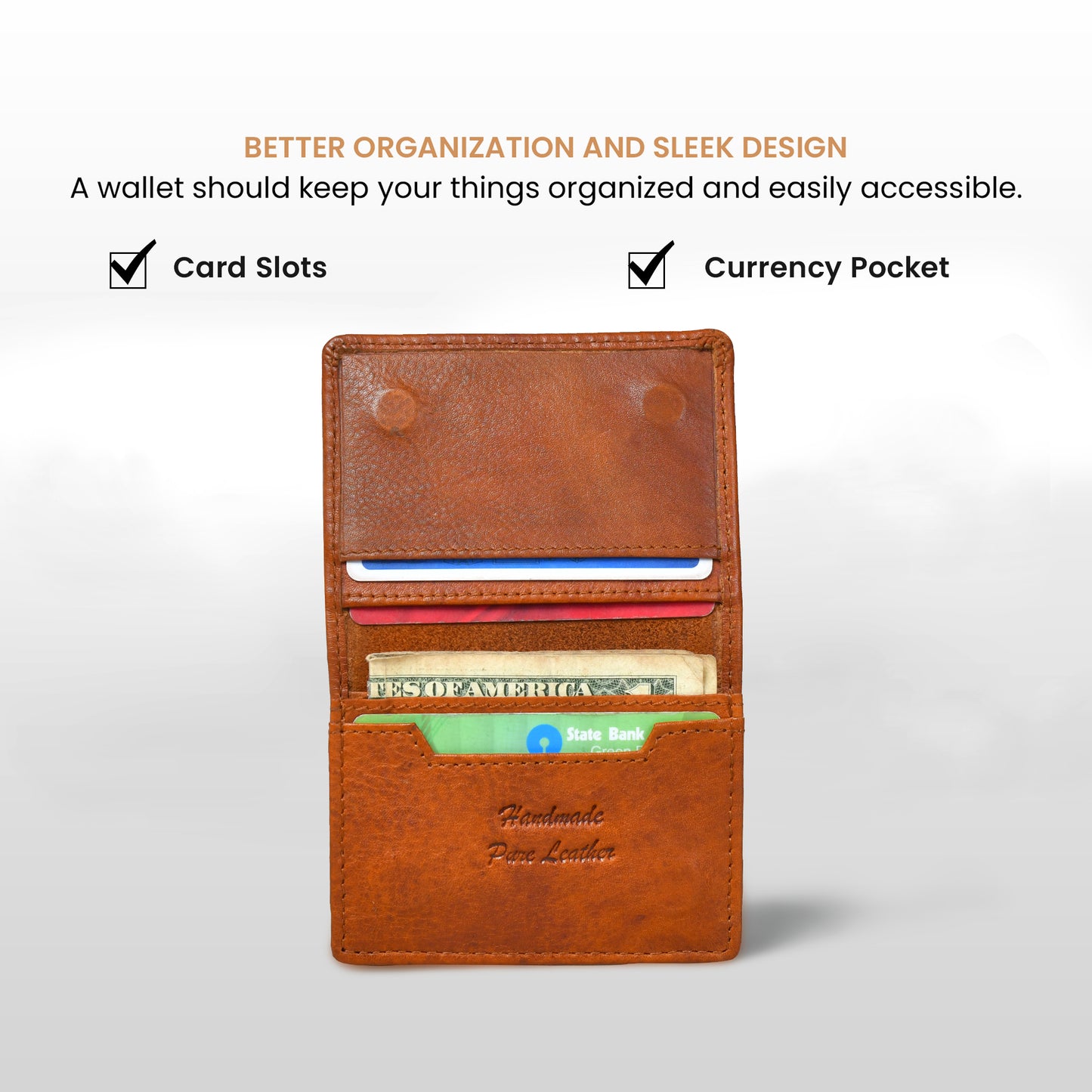 SafeSlip Leather Wallet - Brown