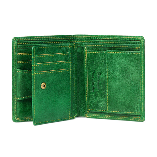 Vintage Green Trifold ID Wallet