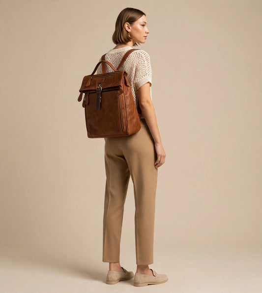 The Ansel- Leather Laptop Backpack