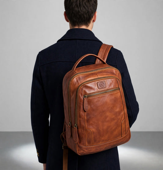 Voyager Leather Laptop Backpack