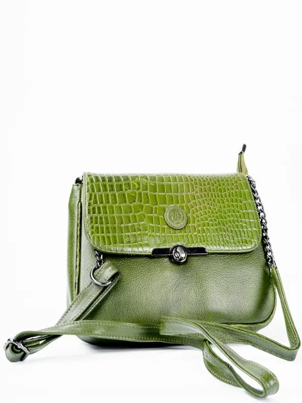 Sling  Bag Croc Flap Chain with leather Belt