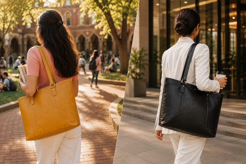 Leather Tote Bags for Work & College