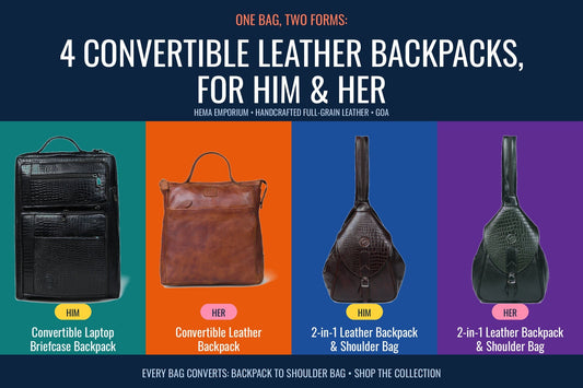 One Bag, Two Forms: 4 Convertible Leather Backpacks, For Him & Her
