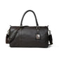 Dark Brown Leather Duffle Bag - front view, handcrafted buffalo leather | Hema Emporium
