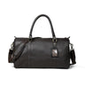Dark Brown Leather Duffle Bag - front view, handcrafted buffalo leather | Hema Emporium