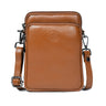 Brown Leather Sling Bag - front view, handcrafted buffalo leather | Hema Emporium