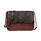Maroon Red Crocodile Textured Leather Sling Bag - front view, handcrafted buffalo leather | Hema Emporium