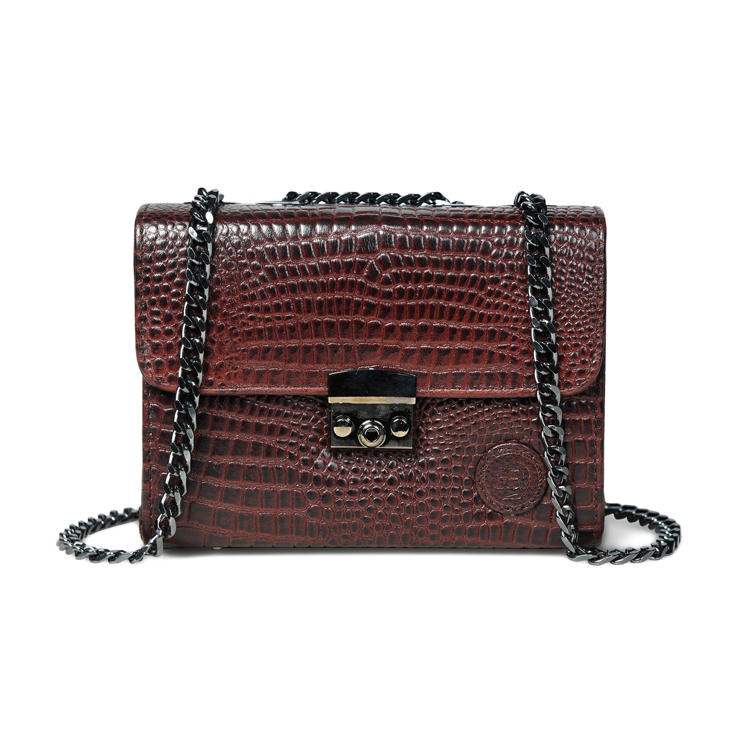 Croc Charm Crossbody Bag - Maroon