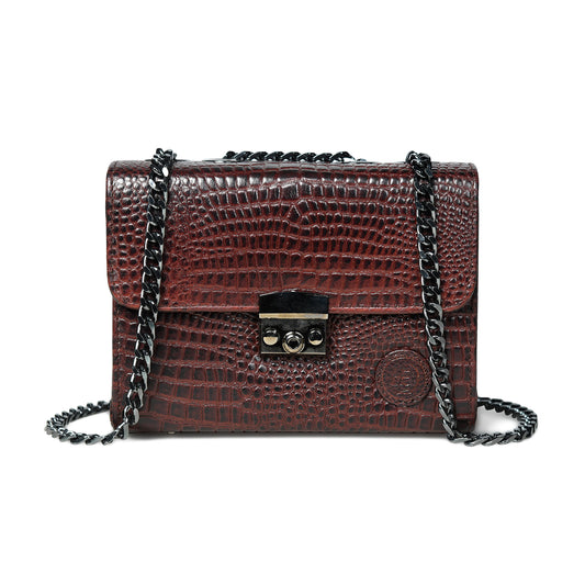 Croc Charm Crossbody Bag - Maroon