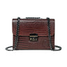 Maroon Crocodile Textured Leather Crossbody Bag - front view, handcrafted buffalo leather | Hema Emporium