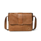 Tan Brown Leather Bag - front view with flap closure and crossbody strap, handcrafted buffalo leather | Hema Emporium