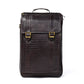 Dark Brown Leather Backpack - front view, handcrafted buffalo leather | Hema Emporium