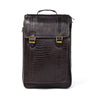 Dark Brown Leather Backpack - front view, handcrafted buffalo leather | Hema Emporium
