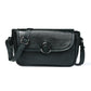 Black leather bag - front view, handcrafted buffalo leather | Hema Emporium