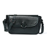 Black leather bag - front view, handcrafted buffalo leather | Hema Emporium