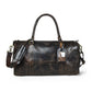 Dark Brown Leather Duffle Bag - front view, handcrafted buffalo leather | Hema Emporium