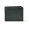 Olive Green Classic Leather Fold Wallet - front view, handcrafted buffalo leather | Hema Emporium