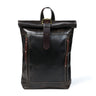 Dark Brown Leather Backpack - front view, handcrafted buffalo leather | Hema Emporium