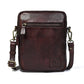 Dark Brown leather bag - front view with strap, handcrafted buffalo leather | Hema Emporium