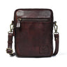 Dark Brown leather bag - front view with strap, handcrafted buffalo leather | Hema Emporium
