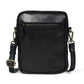 Black leather bag - front view, handcrafted buffalo leather | Hema Emporium