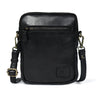 Black leather bag - front view, handcrafted buffalo leather | Hema Emporium