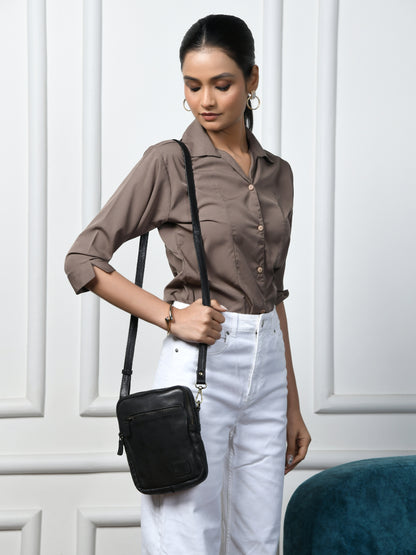 Mini square Messenger Bag - Black