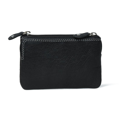 Rover Leather Pouch with Three Zip Pockets