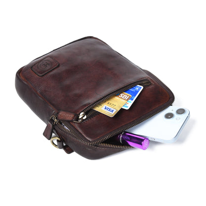 Mini square Messenger Bag - Dark Brown
