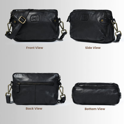 Compact leather Bag - Black
