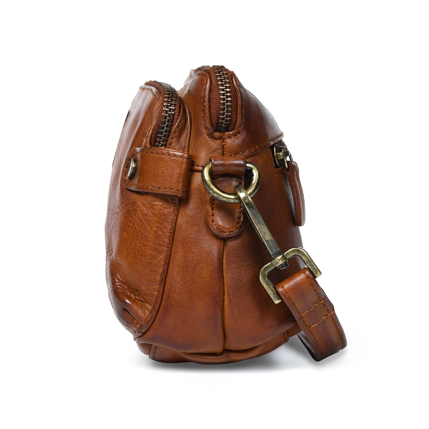 Compact leather Bag - Tan Brown