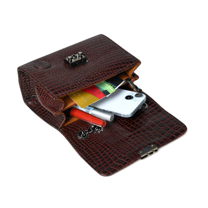 Croc Charm Crossbody Bag - Maroon