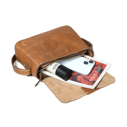Minimalist Leather Bag for Women - Tan Brown