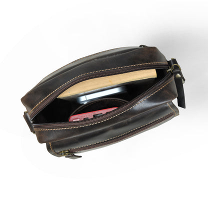 Everyday Leather Sling Pouch - Dark Brown