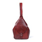 Maroon Red Leather Backpack - front view with crocodile texture flap, handcrafted buffalo leather | Hema Emporium