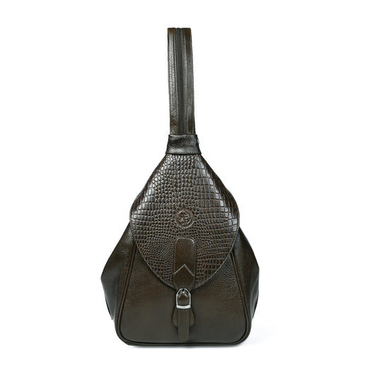 2 in 1 Leather Women Backpack and Shoulder Bag - Mehndi Brown