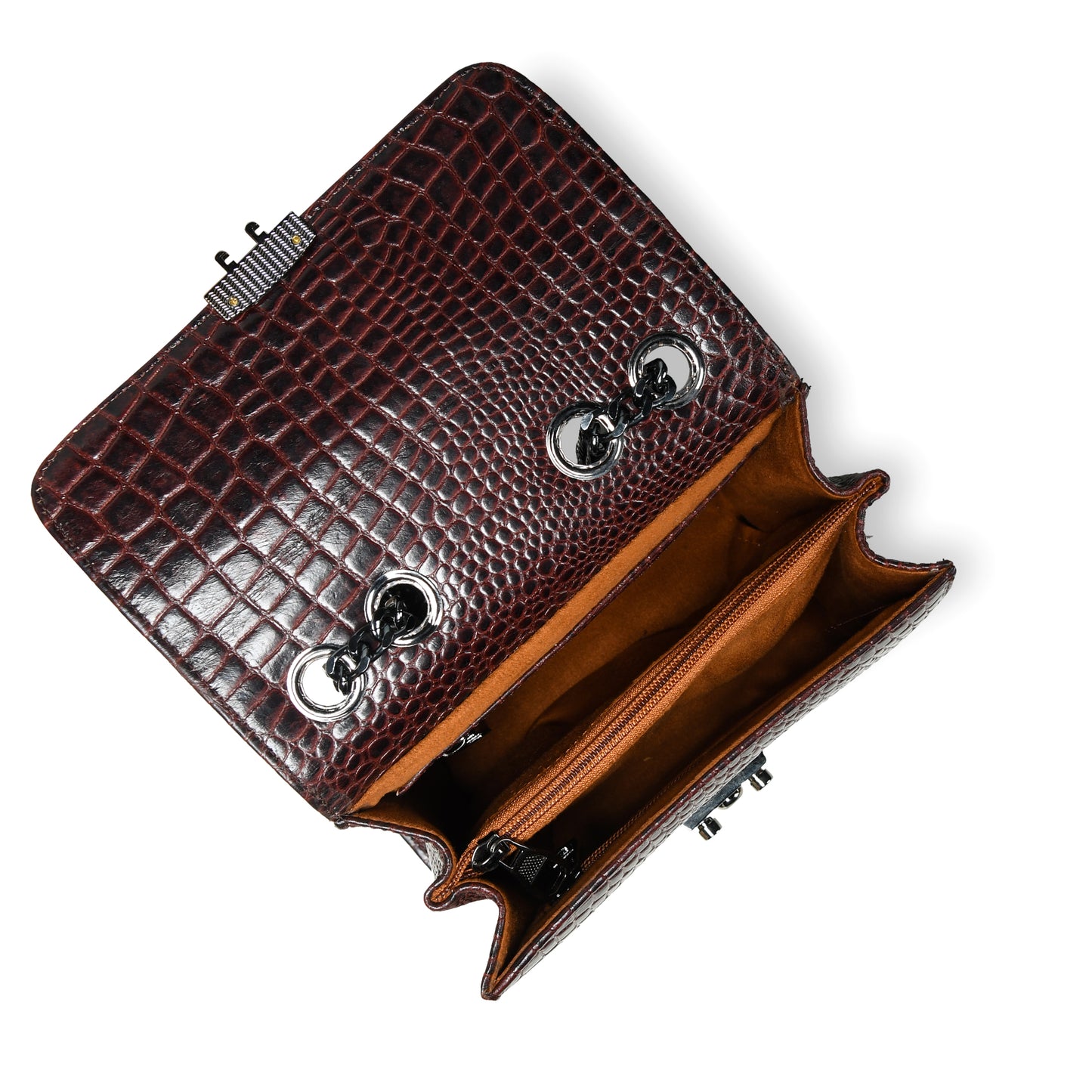 Croc Charm Crossbody Bag - Maroon