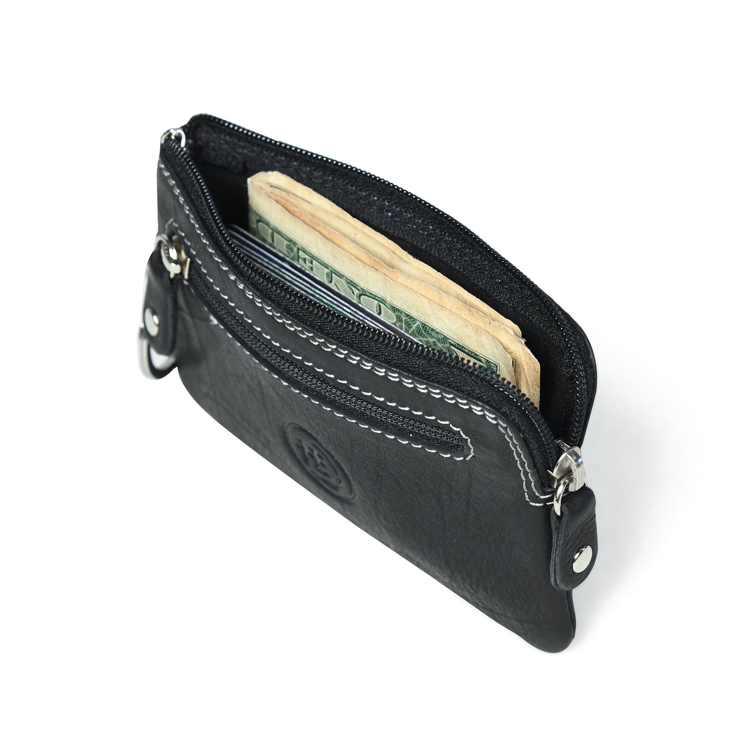 Rover Leather Pouch with Three Zip Pockets