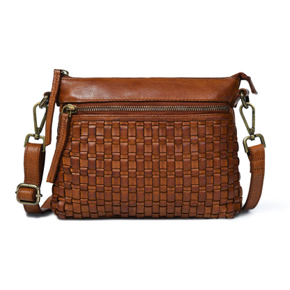 Woven Leather Bag - Tan Brown