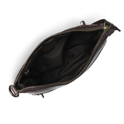 Woven Leather Bag - Maroon Red