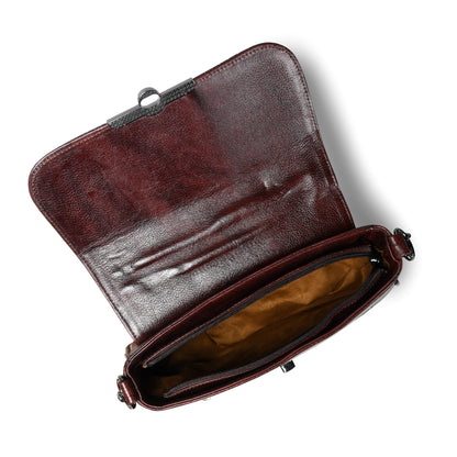 Croc Flap Sling Bag - Maroon Red