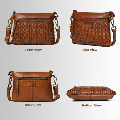 Woven Leather Bag - Tan Brown